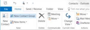 Add a new contact group in outlook