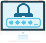 lockdown password Computer Screen with Locked Password
