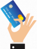 safe payment Hand holding credit card
