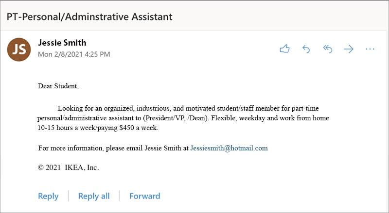 job posting 2 Job Posting email scam