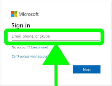 enter email address box