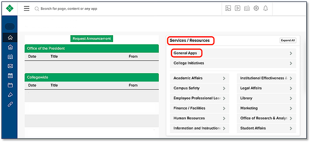 Services / Resources Tab Services / Resource Tab