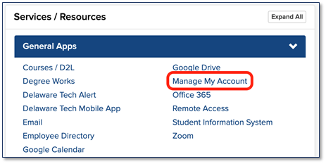 manage my account Manage My Account