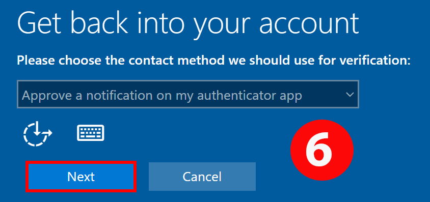 Selecting "Next" Selecting "Next" after completing your selection.